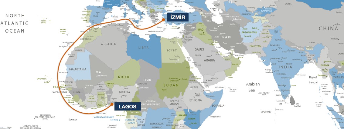 İzmir, Turkey - Lagos, Nigeria