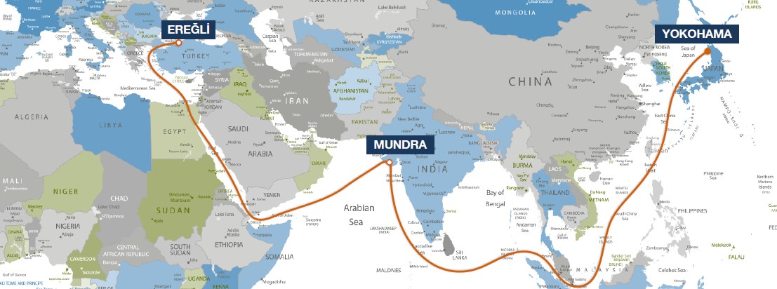 Yokohama, Japan & Mundra, India - Kdz.Eregli, Turkey
