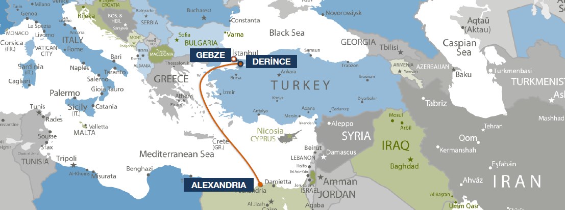 Gebze, Turkey - Alexandria, Egypt